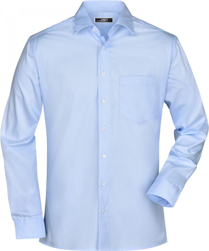 Pánská košile James&Nicholson dlouhý rukáv 100% bavlna Rypsový kepr Easy Care