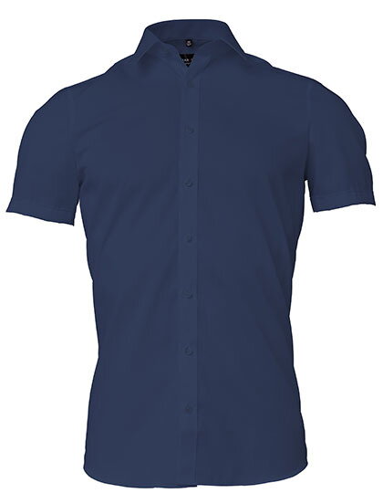 Marvelis Body Fit pánská košile krátký rukáv 100 % popelín Navy