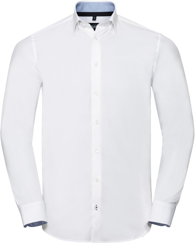 Russell pánská košile delší střih slim fit s kontrastem stretch bavlna Russell pánská košile delší střih slim fit s kontrastem stretch bavlna