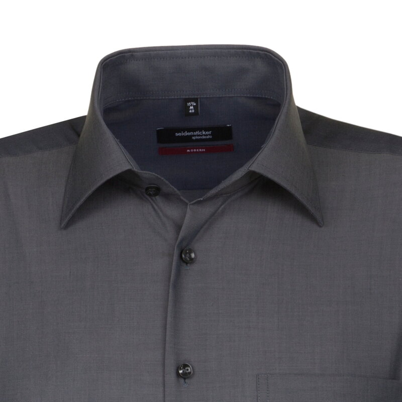 Pánská šedá nežehlivá košile Regular fit s dlouhým rukávem Seidensticker