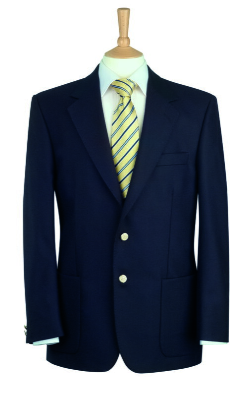 Pánský tmavě modrý jednořadý blazer Oxford Brook Taverner - Prodloužená délka
