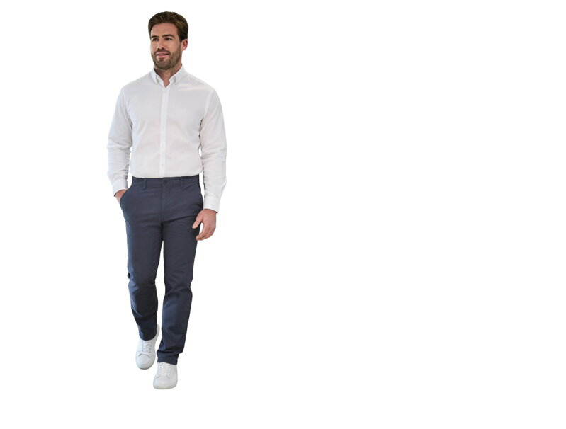 Pánské elastické Chino Leo Slim fit Brook Taverner - Nezakončená délka 91 cm 