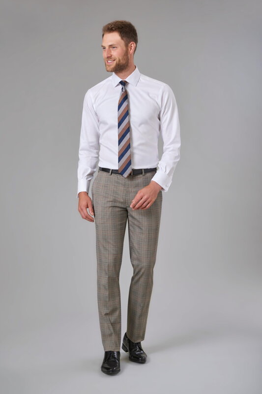 Pánské kalhoty Fabian Slim fit Brook Taverner Nezakončená délka 91 cm