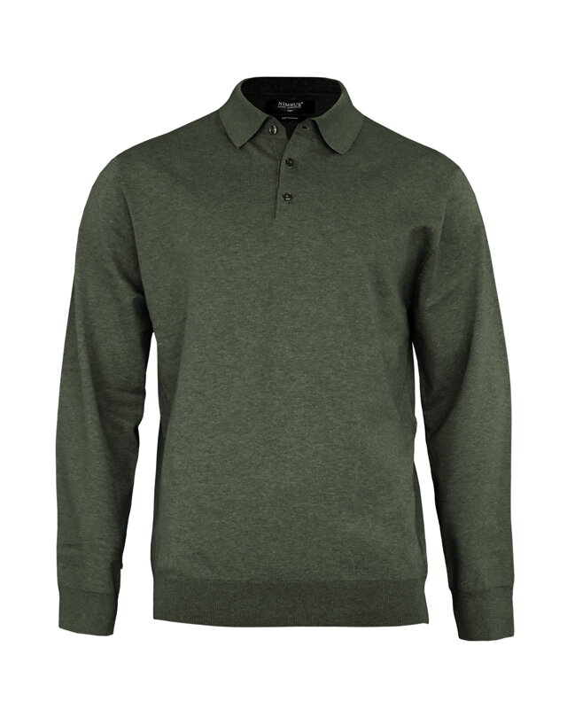 Pánský elegantní polo svetr s dlouhým rukávem Brighton Nimbus