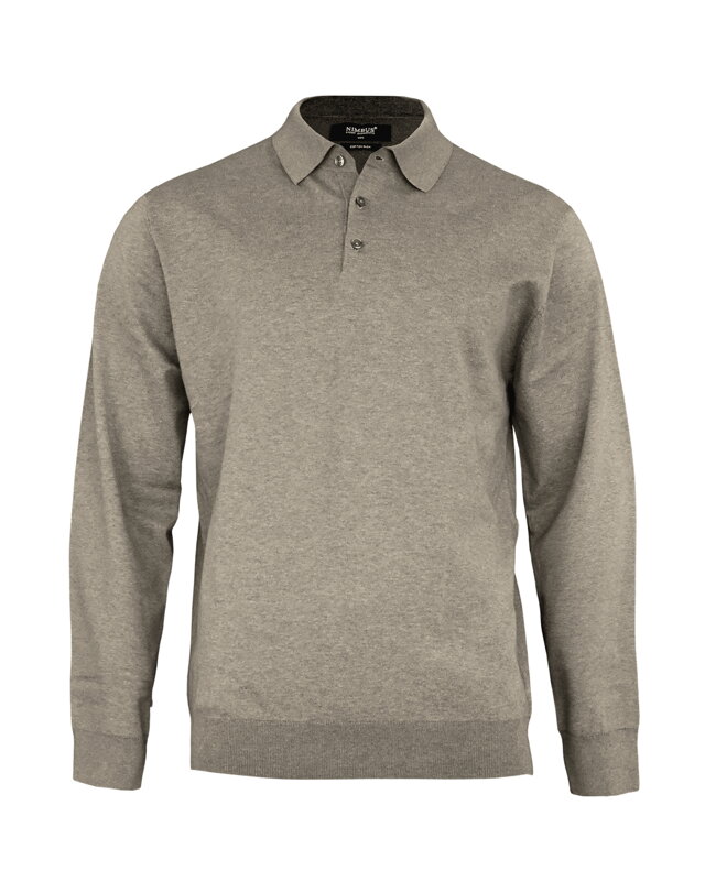 Pánský elegantní polo svetr s dlouhým rukávem Brighton Nimbus