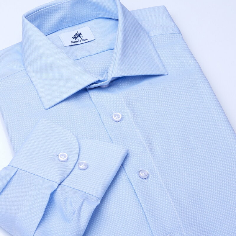 SmartMen světle modrá pánská košile Royal Oxford Easy Care moderní límec Slim fit