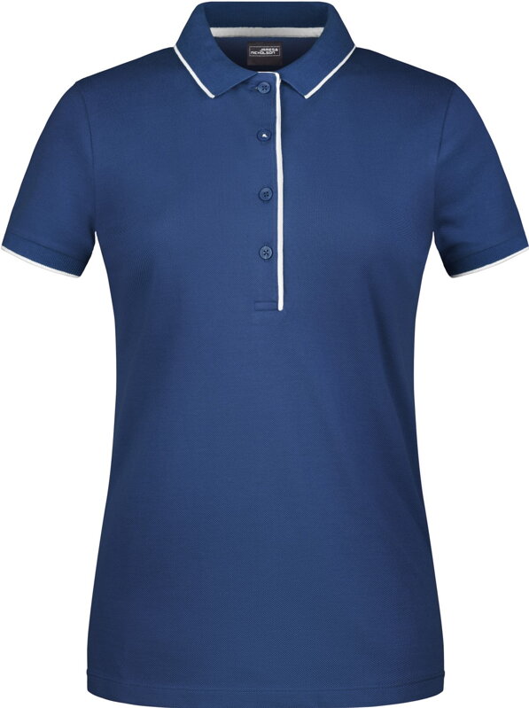 Dámské piqué polo s légou v kontrastu & proužkem 100% česaná bavlna James Nicholson Dámské piqué polo s légou v kontrastu & proužkem 100% česaná bavlna James Nicholson