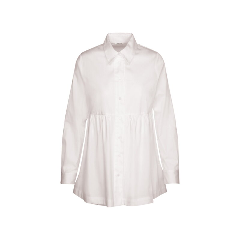 Dámská bílá saténová košilová halenka s límečkem Seidensticker