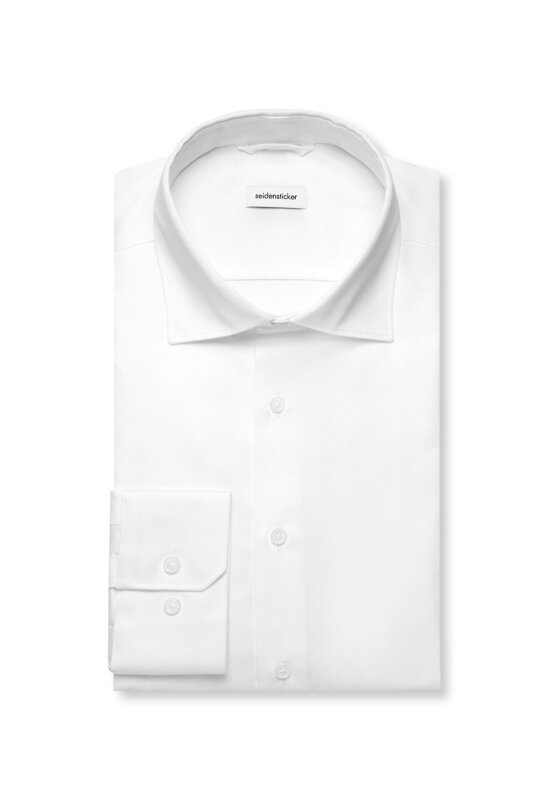 Seidensticker luxusní pánská bílá Regular fit košile Cover Easy Care satén