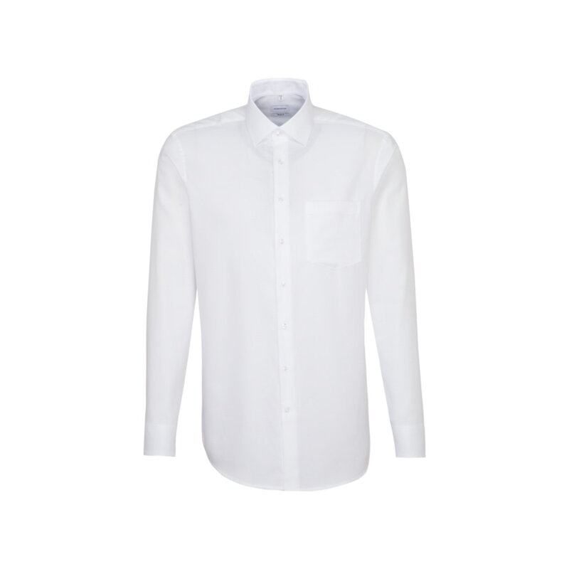 Pánská popelínová elegantní bílá non iron košile s dlouhým rukávem Regular fit Seidensticker