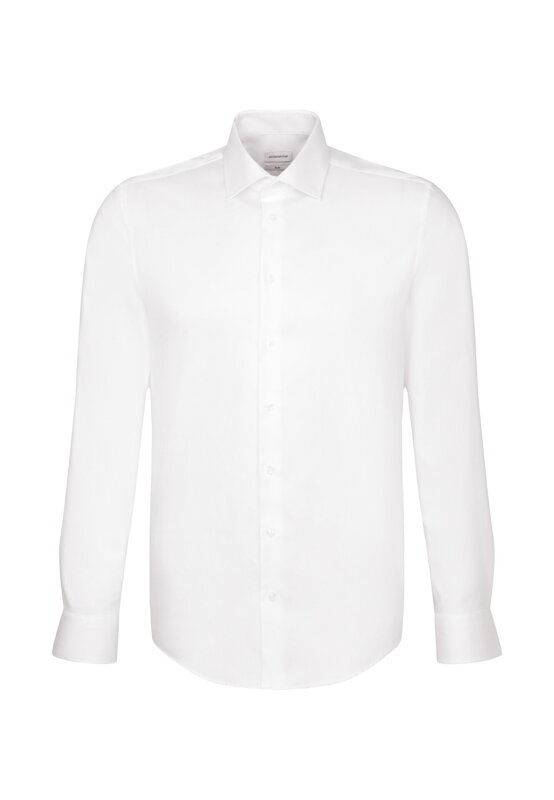 Pánská bílá keprová nežehlivá košile Cover Shaped fit s dlouhým rukávem Seidensticker