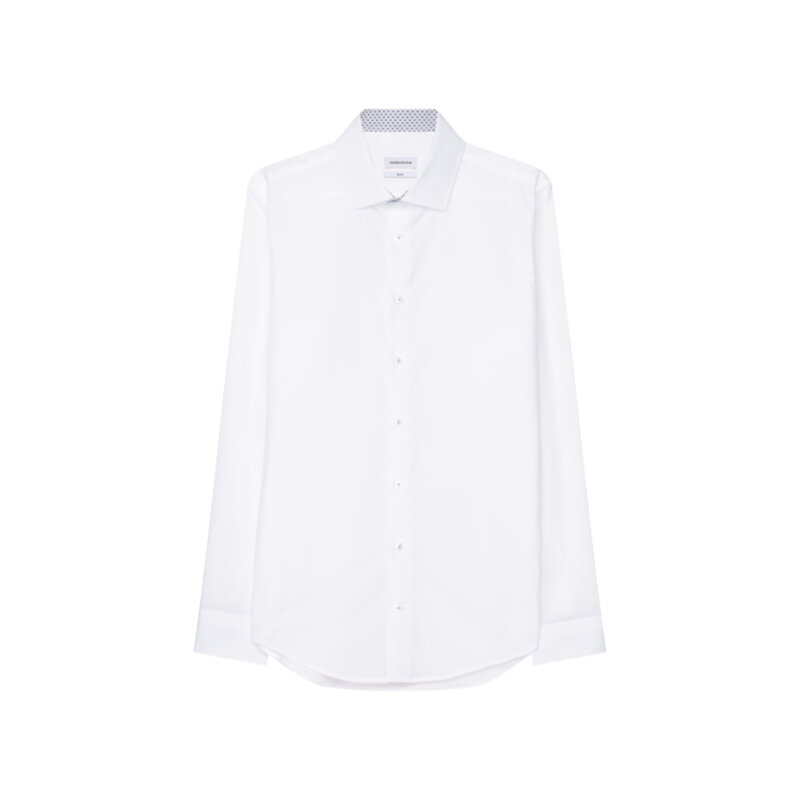 Nežehlivá slim fit obchodní košile s límečkem Kent v bílé barvě