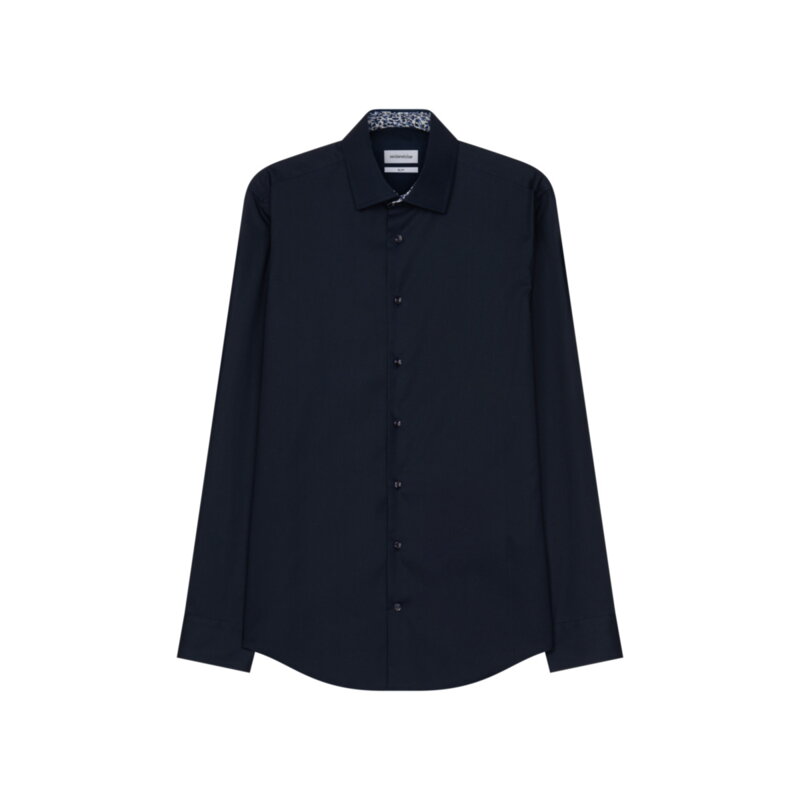 Nežehlivá slim fit obchodní košile s límečkem Kent v modré barvě Nežehlivá slim fit obchodní košile s límečkem Kent v modré barvě