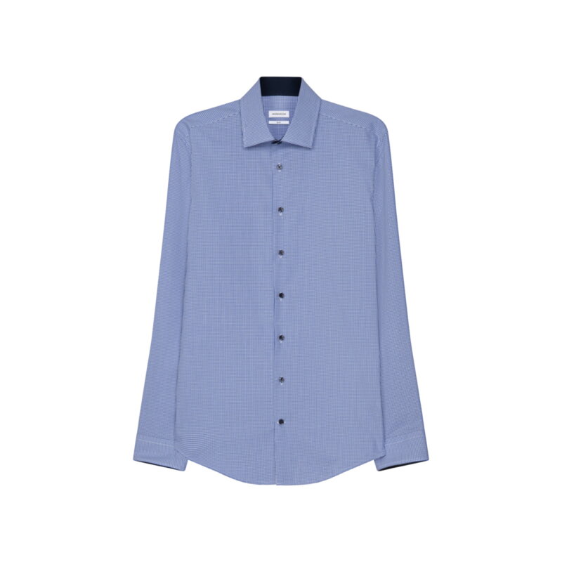 Obchodní košile slim fit s kostičkovým vzorem v modré barvě