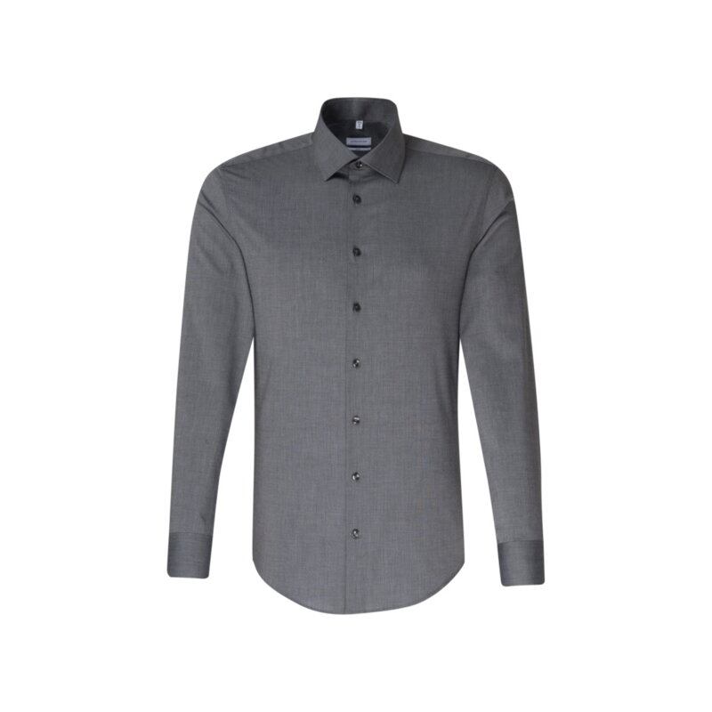Pánská šedá nežehlivá košile Slim fit s dlouhým rukávem Seidensticker