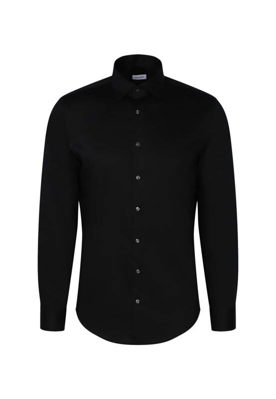 Seidensticker pánská černá Shaped fit košile Cover Easy Care