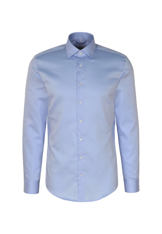 Seidensticker luxusní pánská modrá Shaped fit košile Cover Easy Care satén