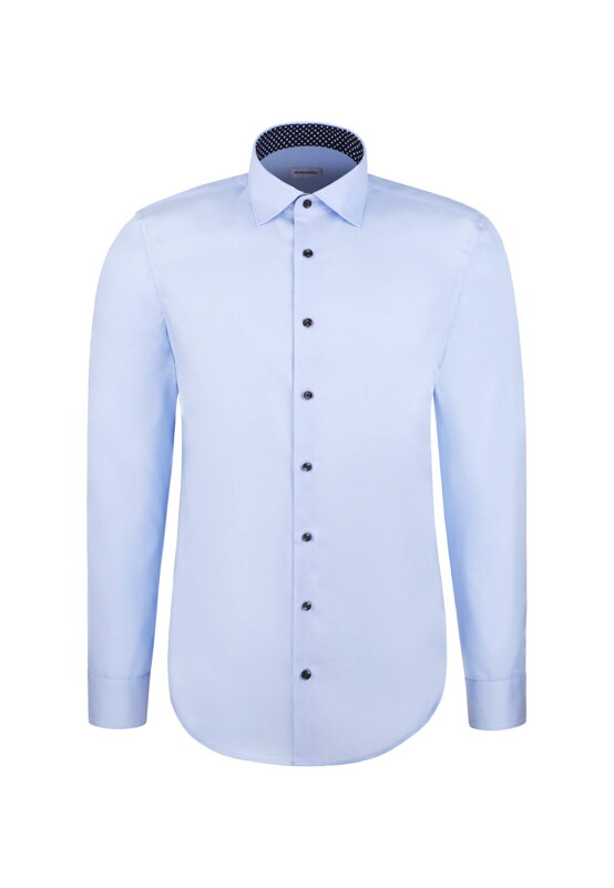 Luxusní pánská modrá košile Seidensticker Cover Shaped fit s kontrastem