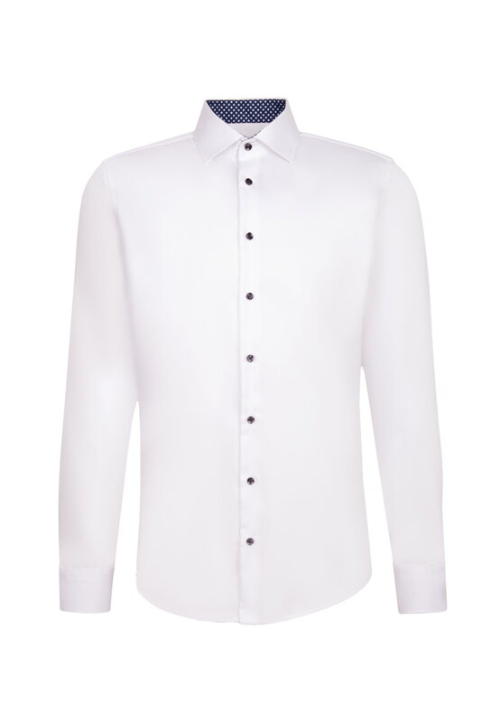 Luxusní pánská bílá košile Seidensticker Cover Slim fit s kontrastem