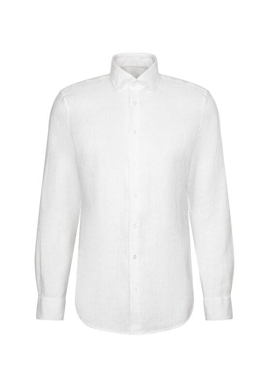 Lněná bílá pánská košile Slim fit Seidensticker