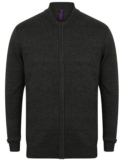 Pletený cardigan na zip bomber Henbury unisex