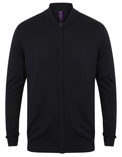 Pletený cardigan na zip bomber Henbury unisex Pletený cardigan na zip bomber Henbury unisex
