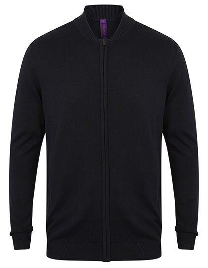 Pletený cardigan na zip bomber Henbury unisex