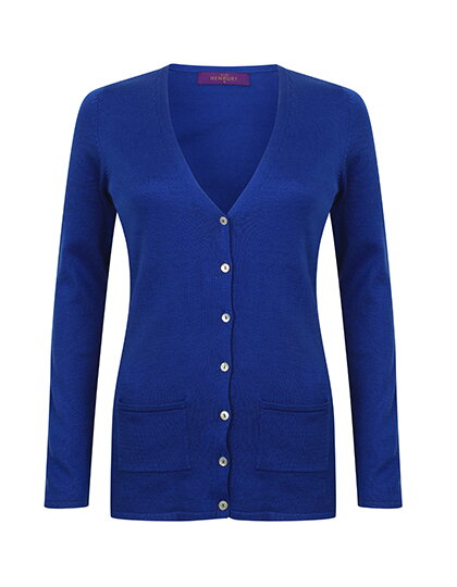 Dámský Slim fit pletený cardigan do V Henbury Dámský Slim fit pletený cardigan do V Henbury
