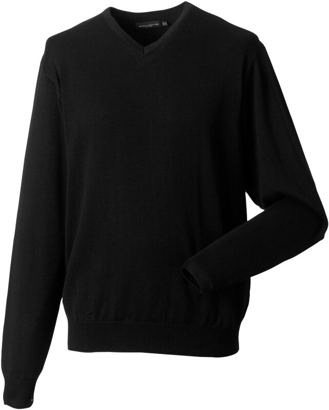 Pánský pletený svetr s výstřihem do písmene V bavlna & akryl