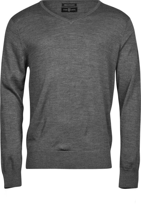 Pánský pletený svetr s výstřihem do písmene V merino vlna & akryl
