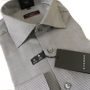 ETERNA Modern Fit pánská košile Panama černo šedá Non Iron