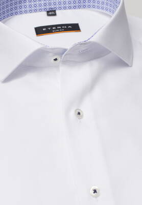 ETERNA Slim Fit pánská košile bílá s kontrastem Royal Oxford Non Iron