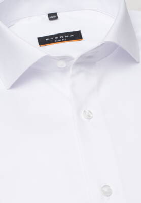 ETERNA Slim Fit unikátní omyvatelná čistě bílá košile Rypsový kepr Non Iron Lotus
