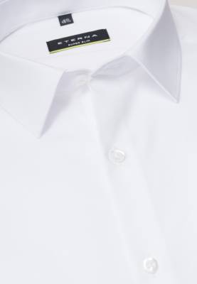 ETERNA Super Slim elastická košile pánská čistě bílá nežehlivá úprava límec Mini Kent