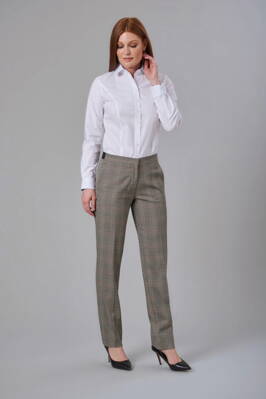 Dámské kalhoty Stella se vzorem úzký střih Brook Taverner Běžná délka 74 cm