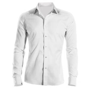 Firemní košile pánská bílá dlouhý rukáv 100 % bavlna s úpravou pro snadné žehlení