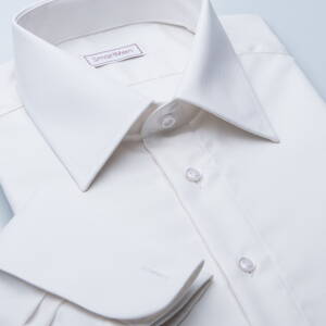 SmartMen svatební smetanová košile na manžetové knoflíčky Slim fit