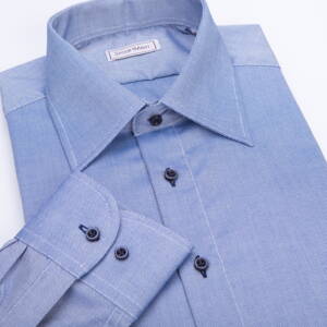 SmartMen modrá pánská košile Royal Oxford Easy Care Slim fit