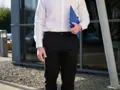 Pánské elastické Chino Leo Classic fit Brook Taverner - Nezakončená délka 91 cm 