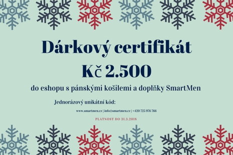 Dárkové poukázky do eshopu s pánskými košilemi SmartMen.cz